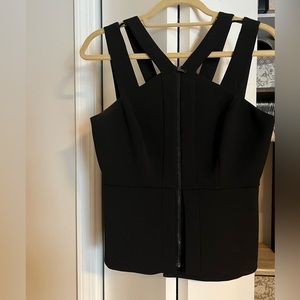 BCBG Full-zip Peplum Top